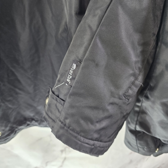 Vintage Levis Jacket Mens Large Black Silver Tab Trucker 90s Fleece Lined Zip - Picture 12 of 13